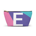 Initials Colorblock Accessory Pouch — Monogram E T-Bottom Cosmetic Bag