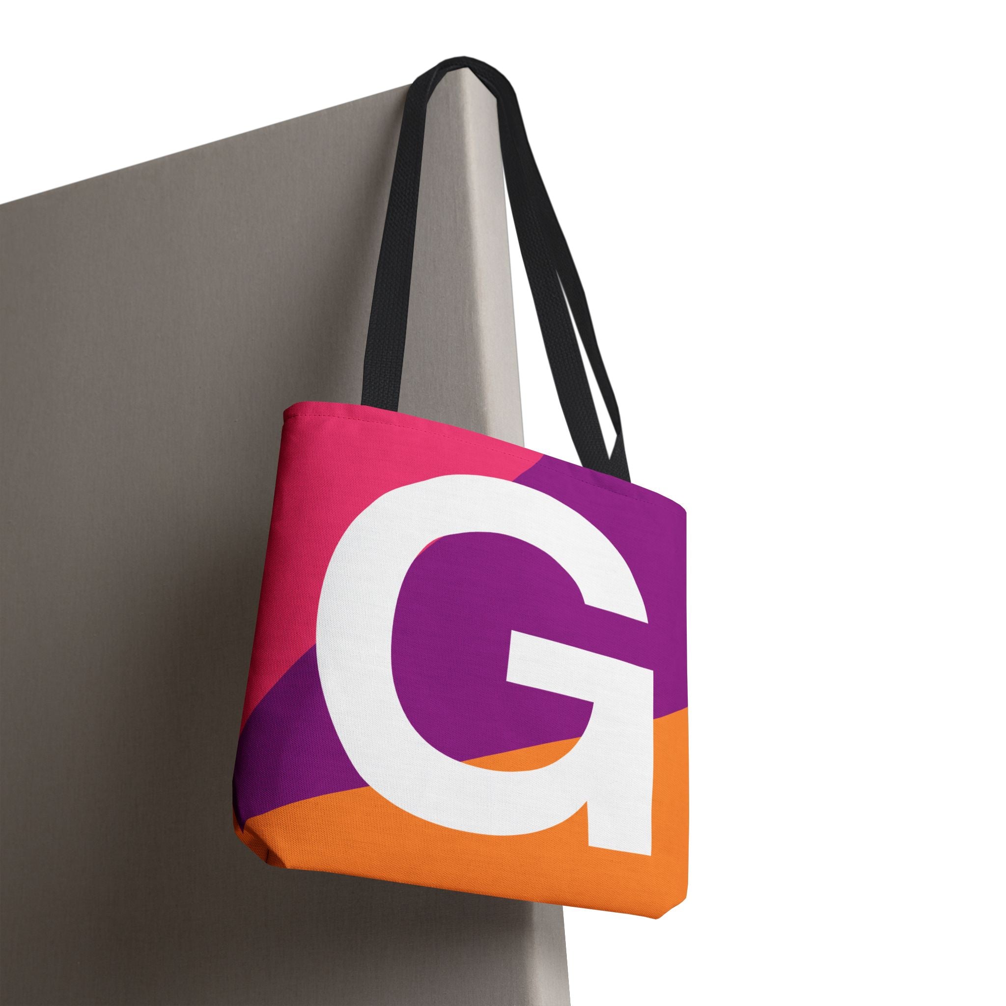 Monogram 'G' Colorblock Tote Bag — Personalized Initial G Shoulder Tote