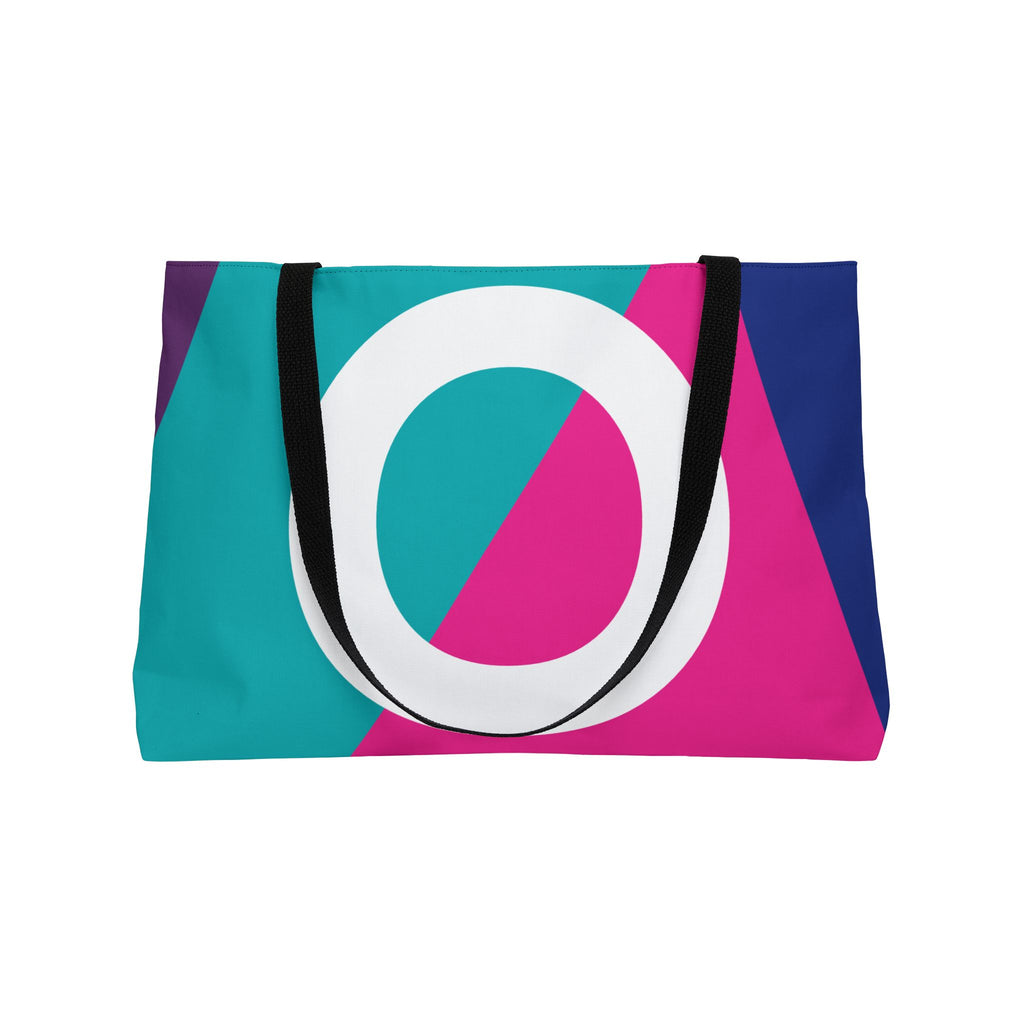 Personalized 'O' Colorblock Tote Bag — Monogram Weekender Tote
