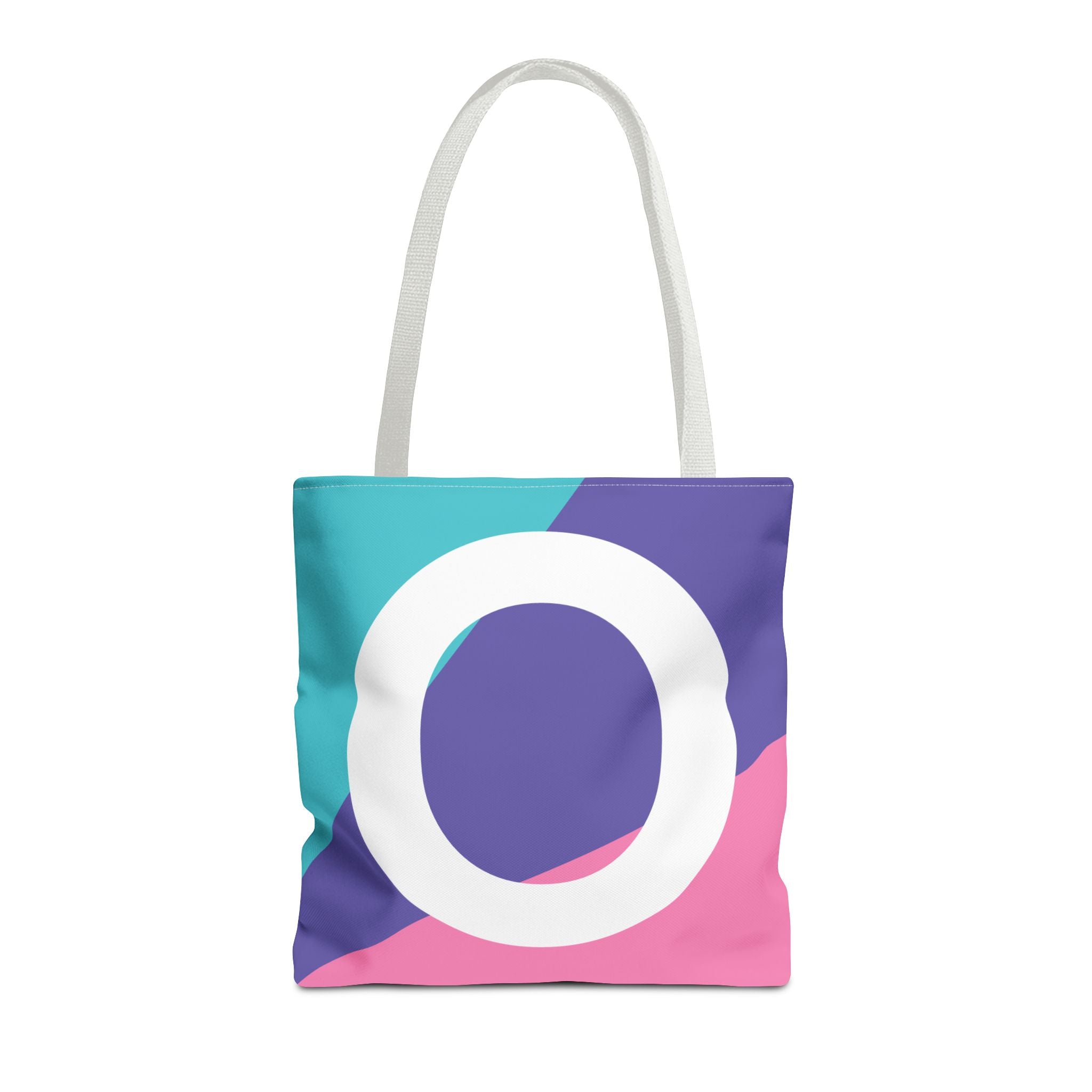 Monogram 'O' Colorblock Tote Bag — Personalized Initial O Shoulder Tote