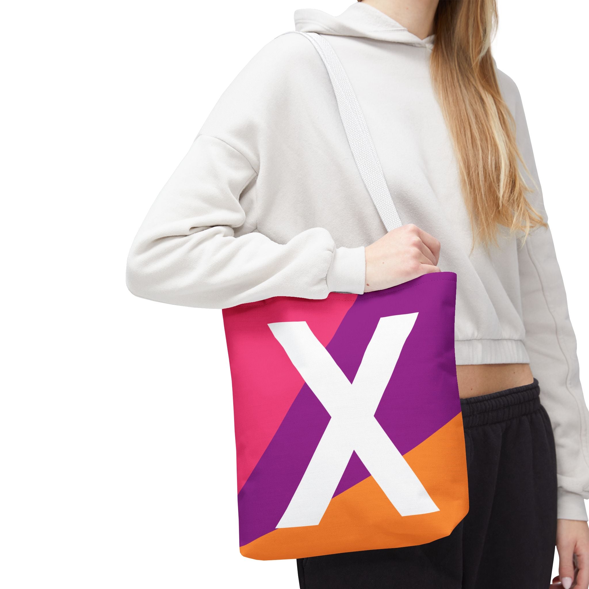 Monogram 'X' Colorblock Tote Bag — Personalized Initial X Shoulder Tote