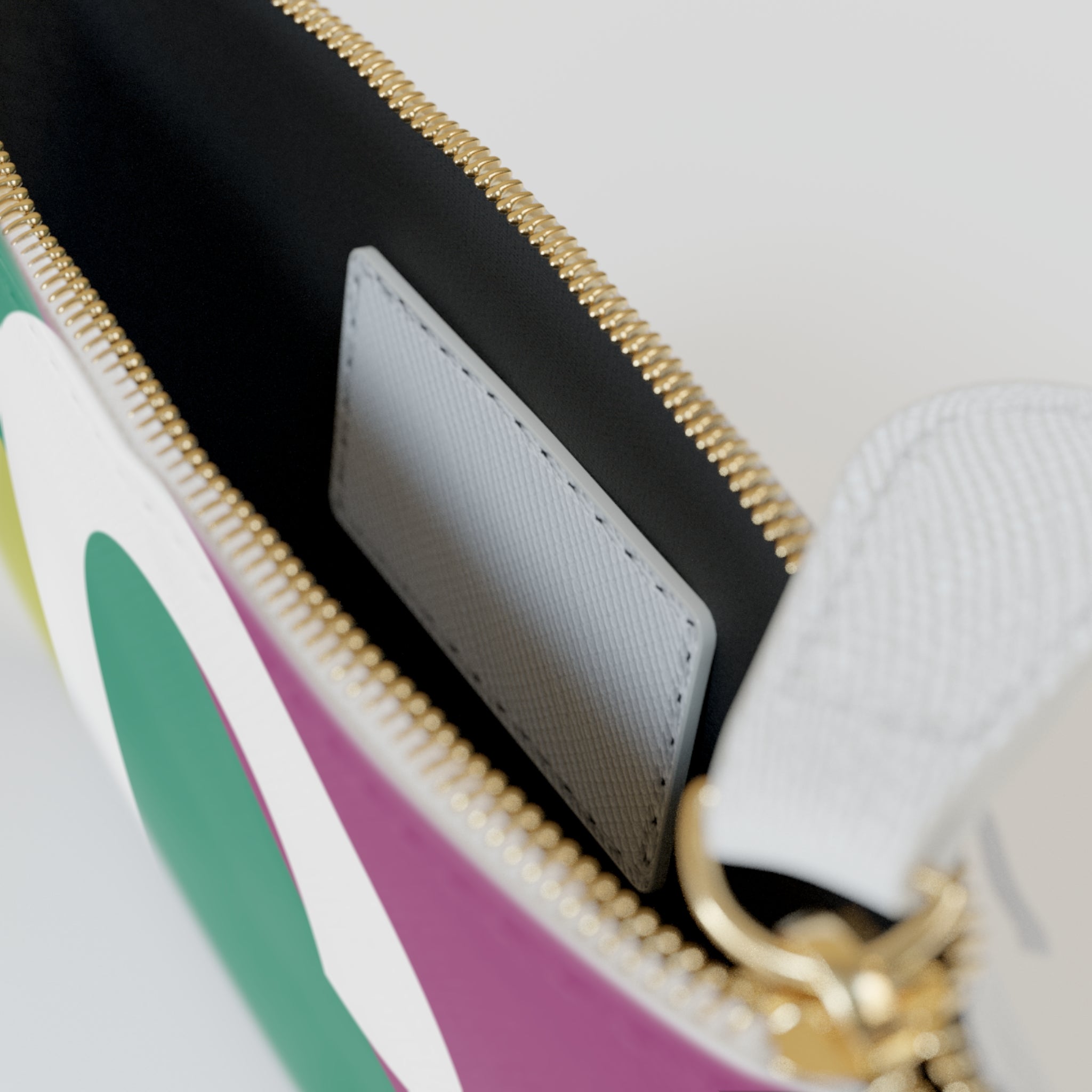 Initial C Mini Clutch — Colorblock Monogram Wristlet Wallet