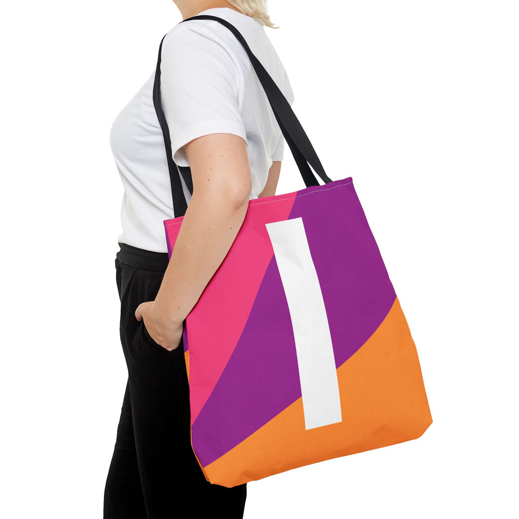 Monogram 'I' Colorblock Tote Bag — Personalized Initial I Shoulder Tote