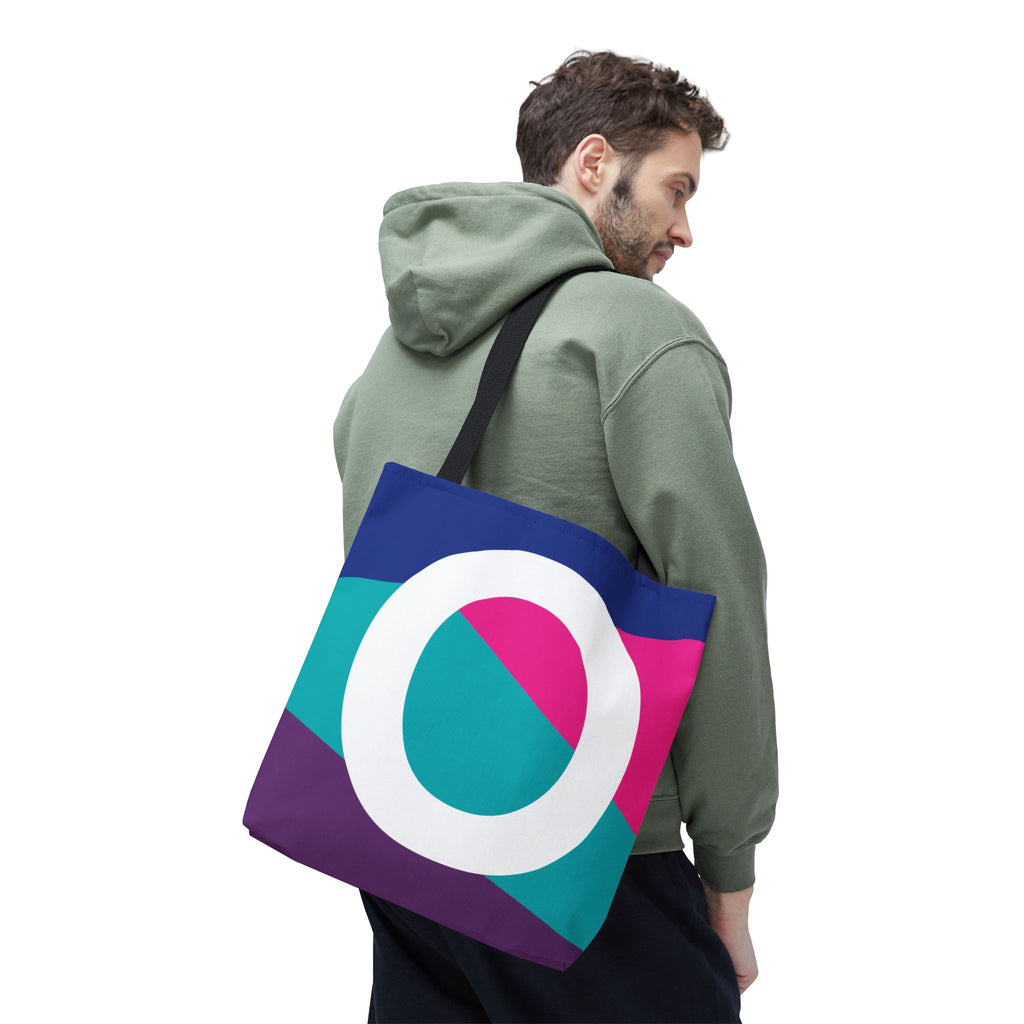 Monogram 'O' Colorblock Tote Bag — Personalized Initial O Shoulder Tote