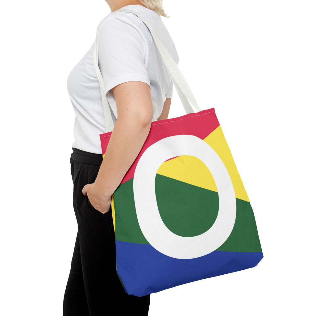 Monogram 'O' Colorblock Tote Bag — Personalized Initial O Shoulder Tote