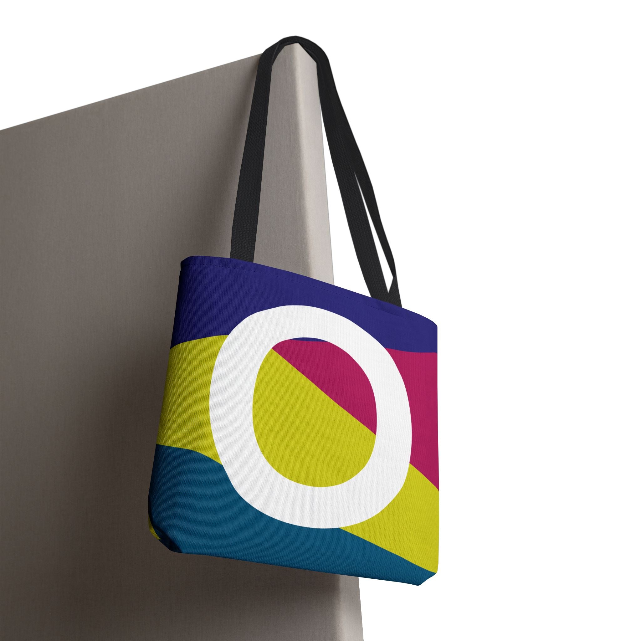 Monogram 'O' Colorblock Tote Bag — Personalized Initial O Shoulder Tote
