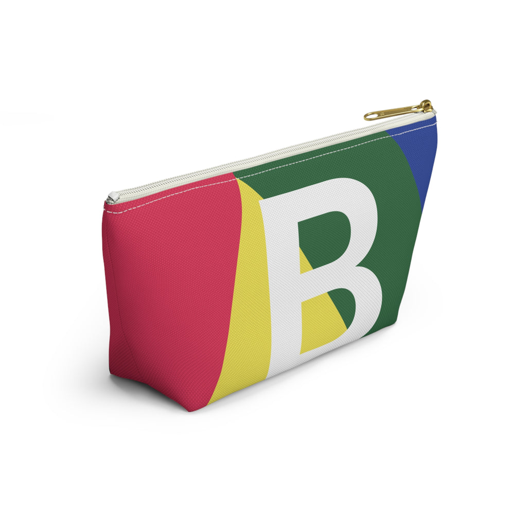 Initials Colorblock Accessory Pouch — Monogram B T-Bottom Cosmetic Bag