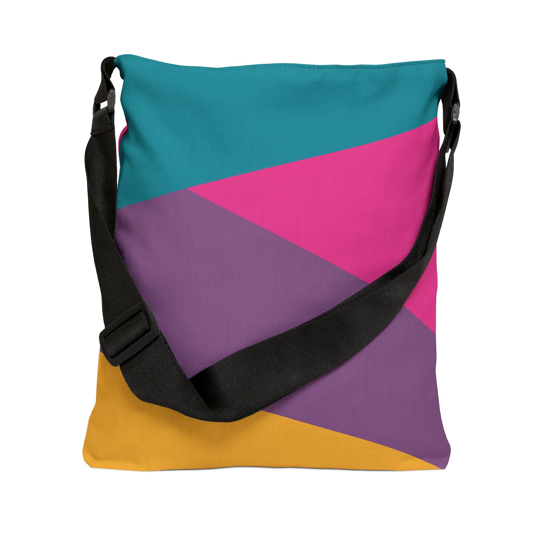 Colorblock Geometric Tote Bag — Adjustable Strap, Bright Abstract Pattern