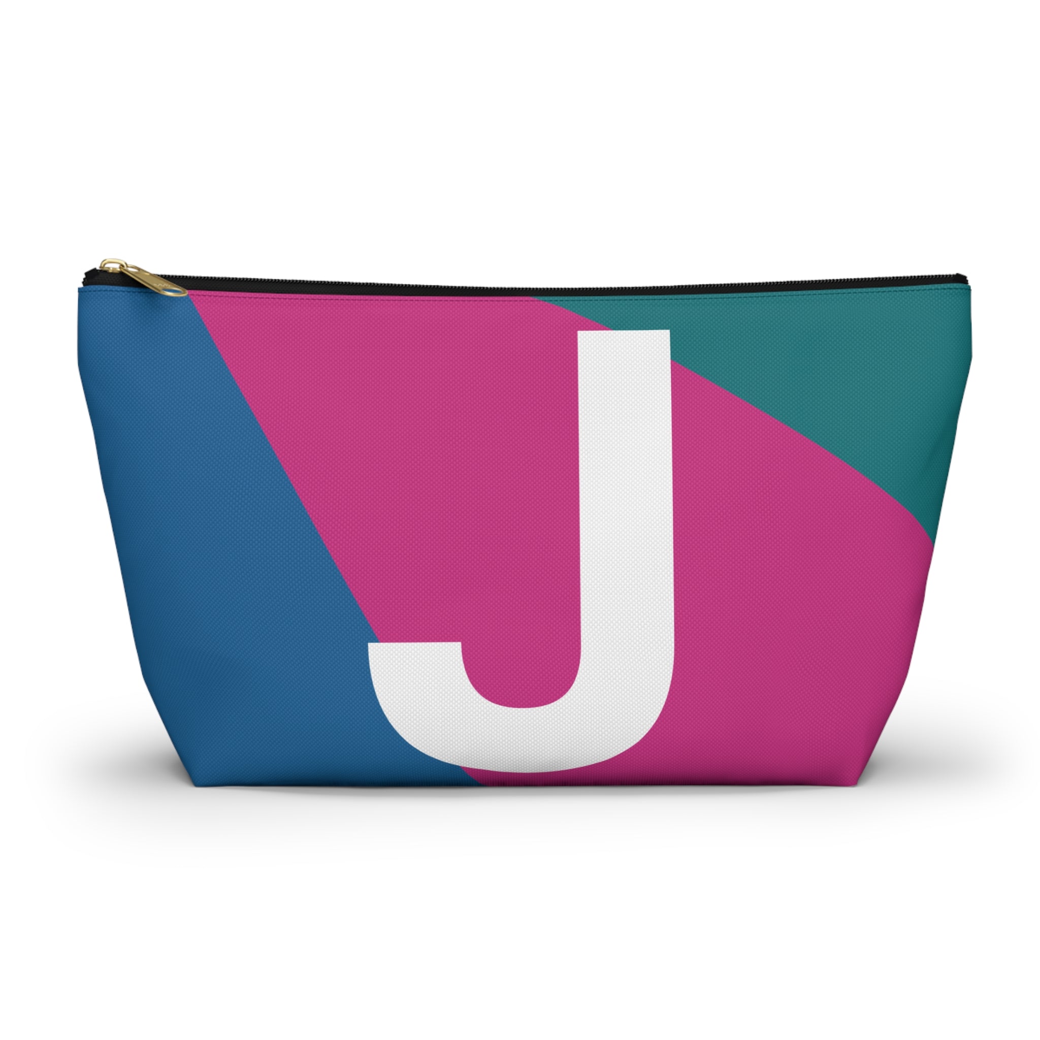 Initials Colorblock Accessory Pouch — Monogram J T-Bottom Cosmetic Bag