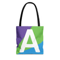 Monogram 'A' Colorblock Tote Bag — Personalized Initial A Shoulder Tote