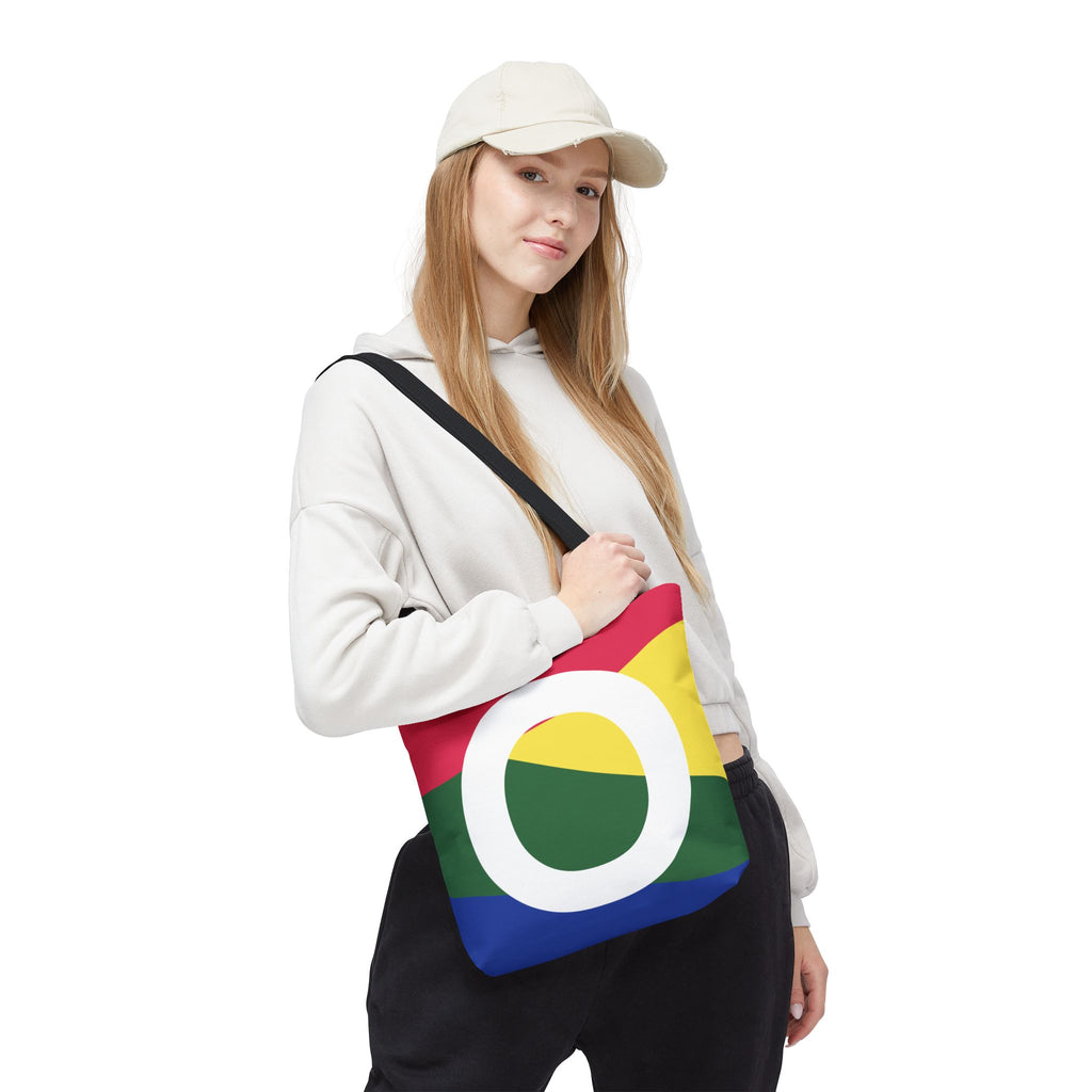 Monogram 'O' Colorblock Tote Bag — Personalized Initial O Shoulder Tote