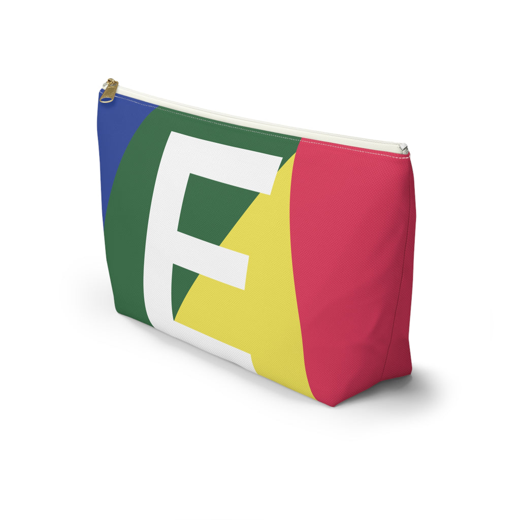 Initials Colorblock Accessory Pouch — Monogram E T-Bottom Cosmetic Bag