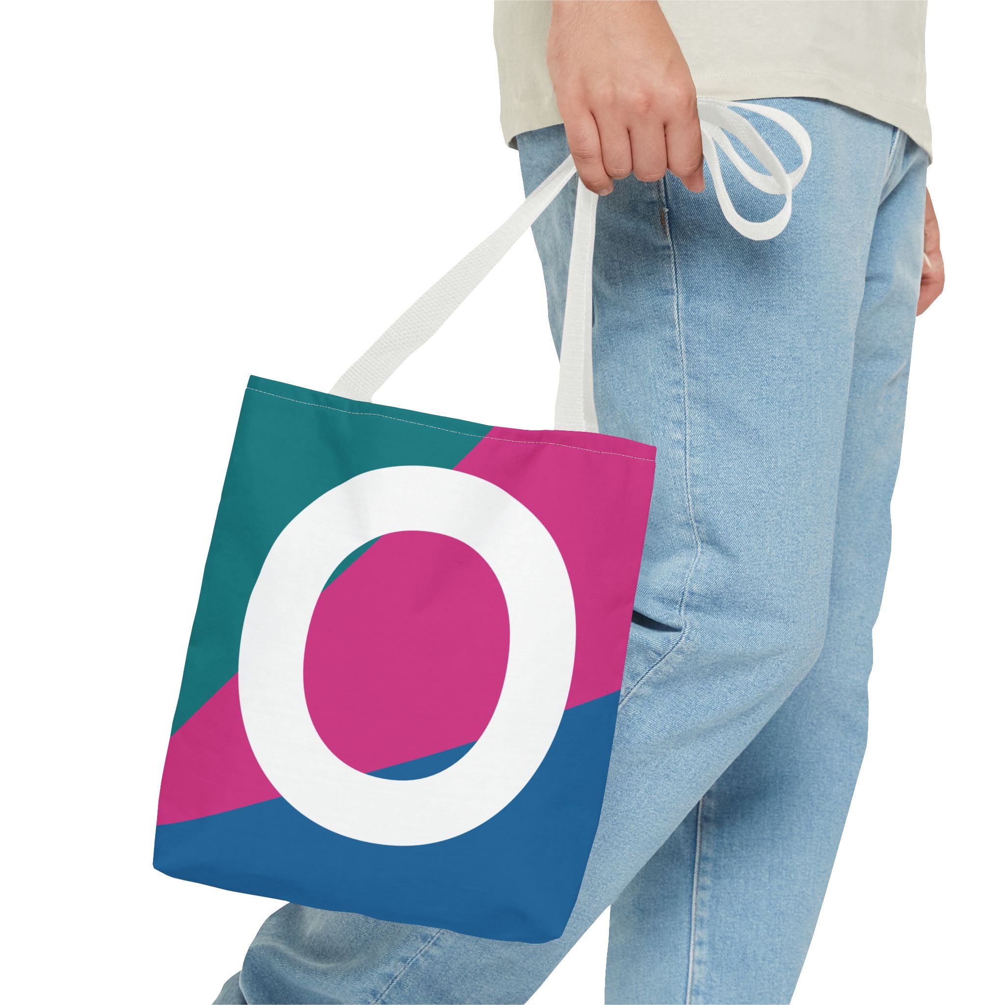 Monogram 'O' Colorblock Tote Bag — Personalized Initial O Shoulder Tote