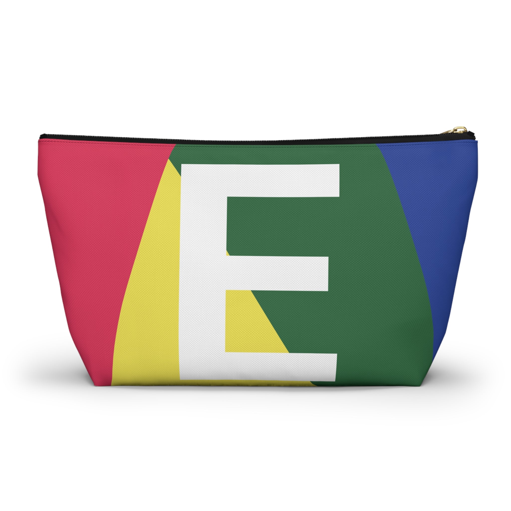 Initials Colorblock Accessory Pouch — Monogram E T-Bottom Cosmetic Bag