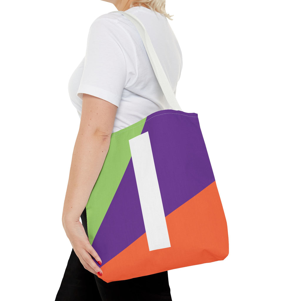 Monogram 'I' Colorblock Tote Bag — Personalized Initial I Shoulder Tote