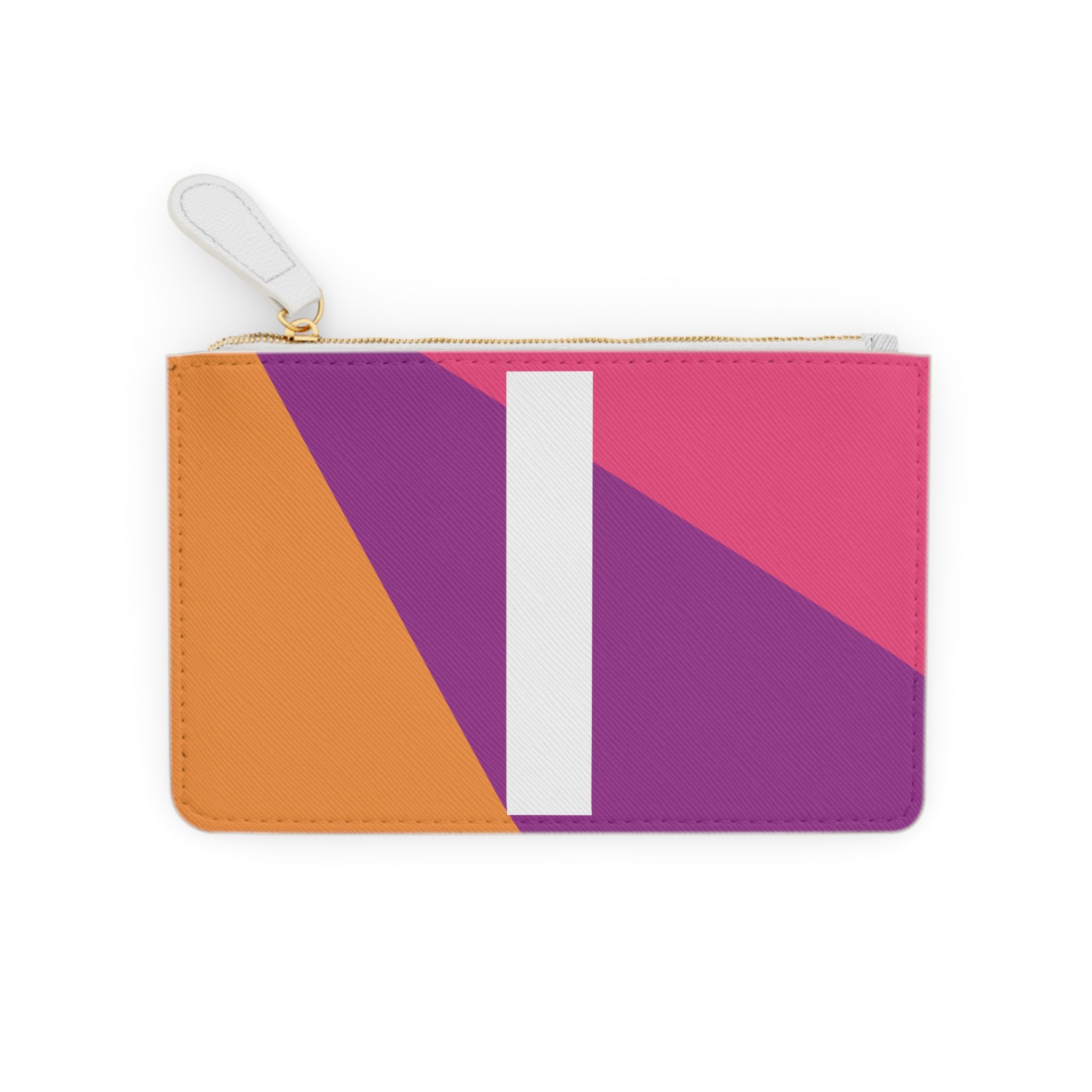 Initial I Mini Clutch — Colorblock Monogram Wristlet Wallet