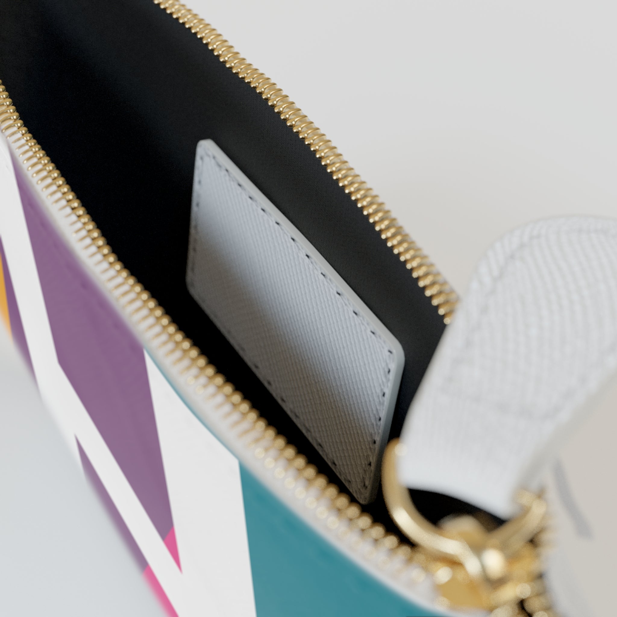 Initial H Mini Clutch — Colorblock Monogram Wristlet Wallet