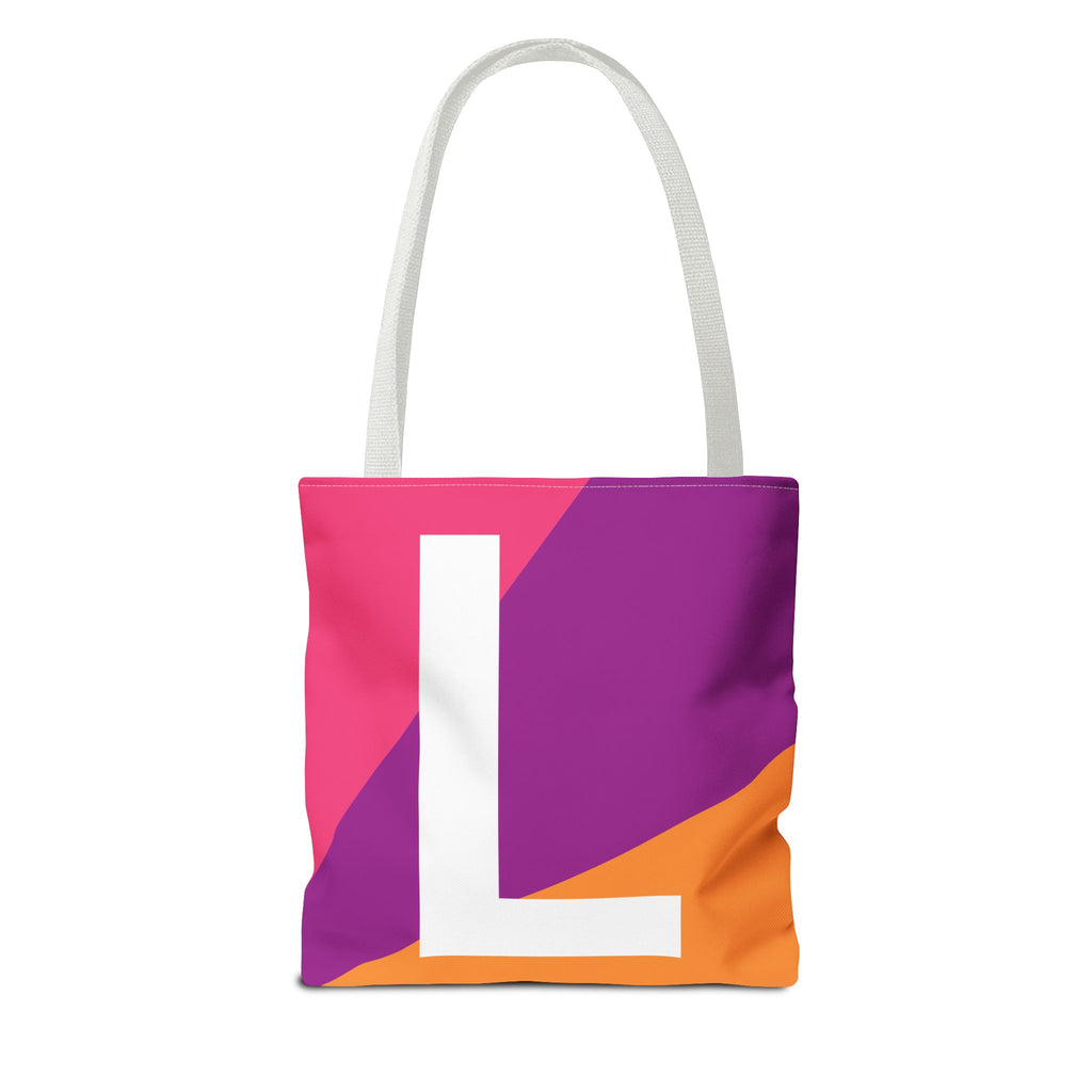 Monogram 'L' Colorblock Tote Bag — Personalized Initial L Shoulder Tote