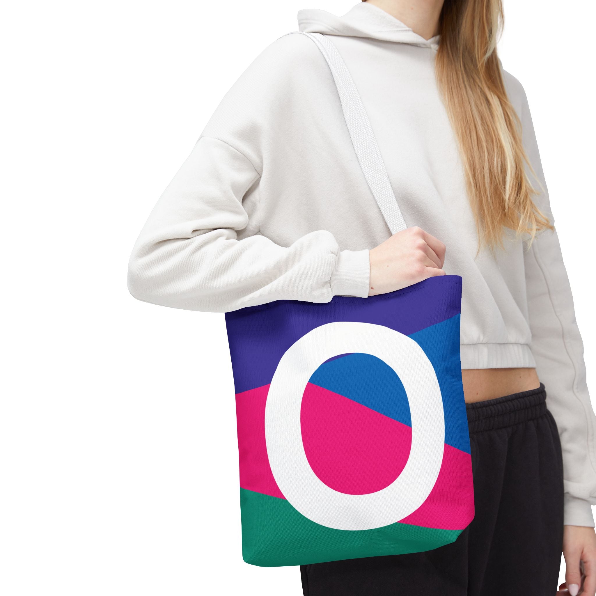 Monogram 'O' Colorblock Tote Bag — Personalized Initial O Shoulder Tote
