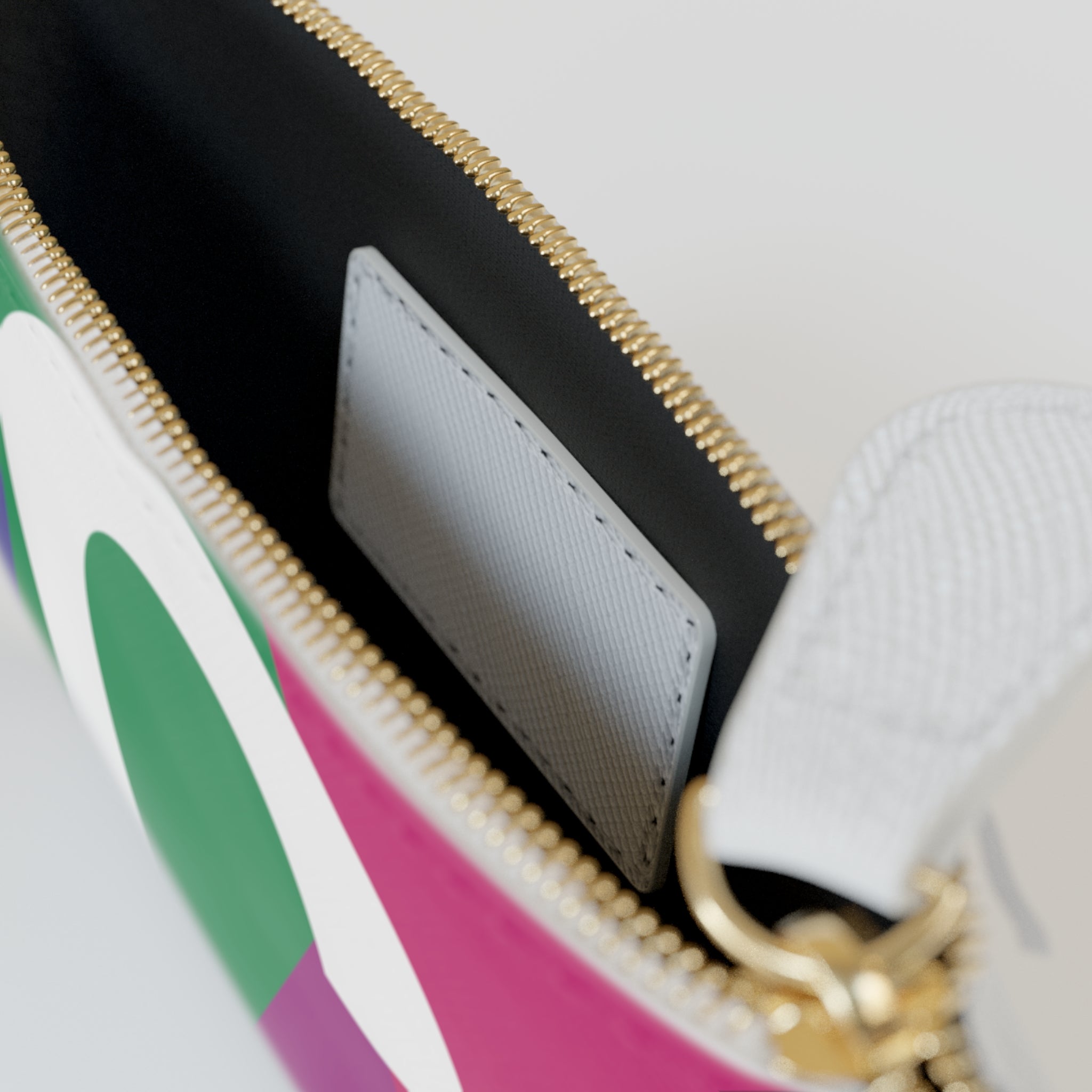 Initial C Mini Clutch — Colorblock Monogram Wristlet Wallet