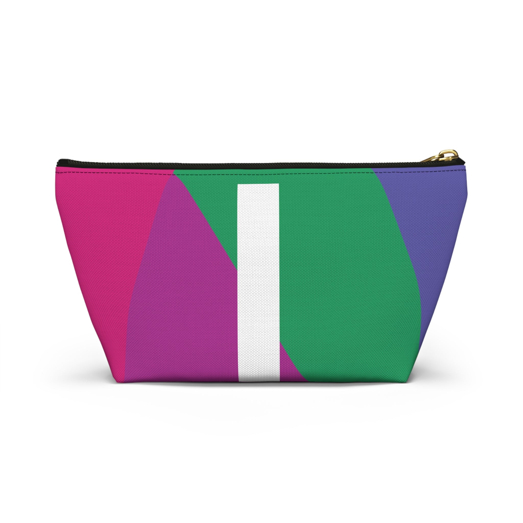 Initials Colorblock Accessory Pouch — Monogram I T-Bottom Cosmetic Bag