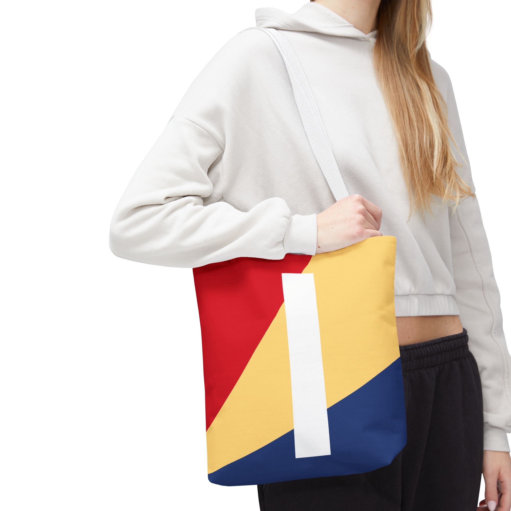 Monogram 'I' Colorblock Tote Bag — Personalized Initial I Shoulder Tote