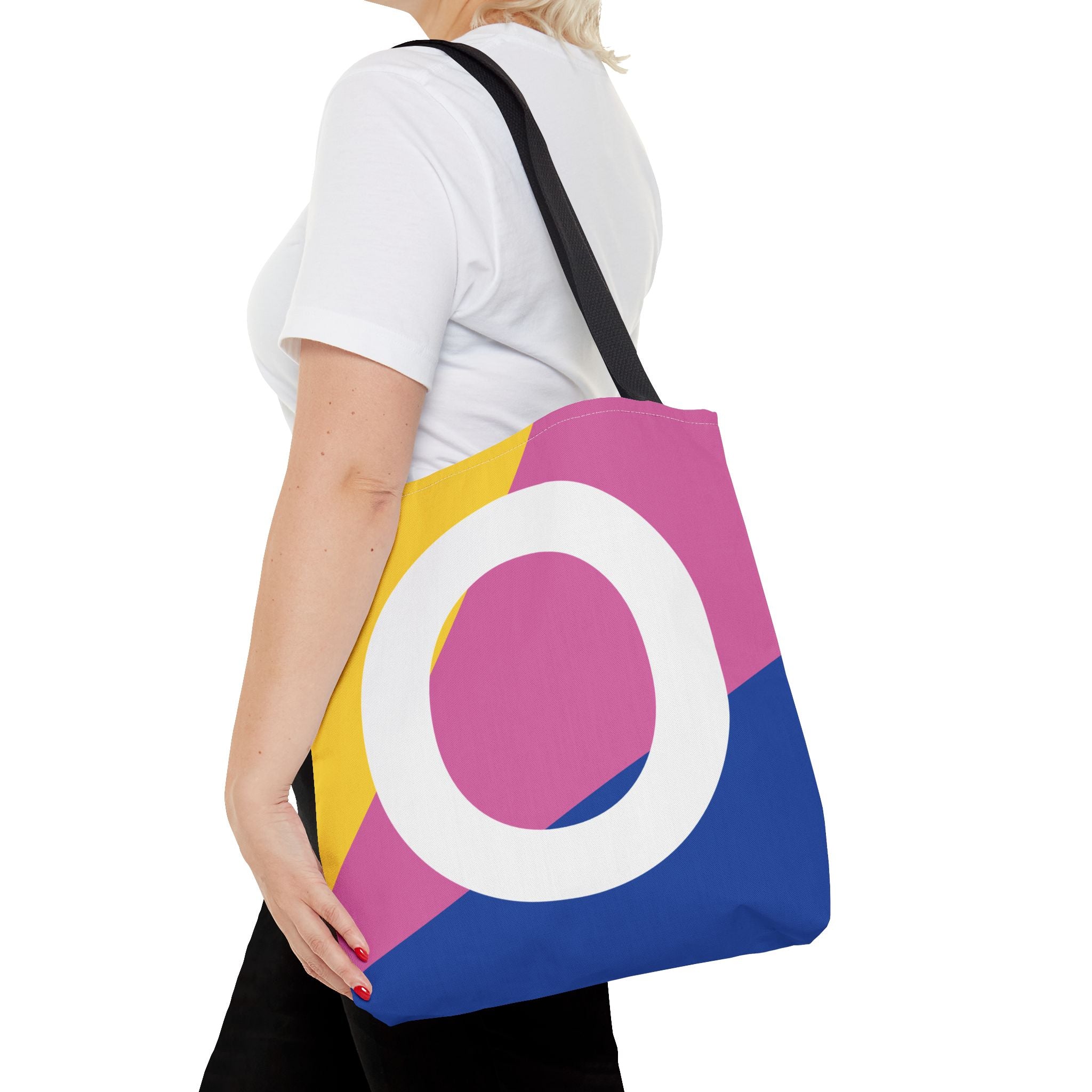 Monogram 'O' Colorblock Tote Bag — Personalized Initial O Shoulder Tote
