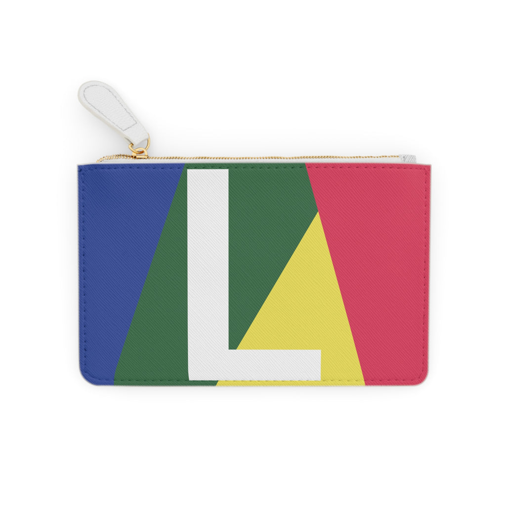 Initial L Mini Clutch — Colorblock Monogram Wristlet Wallet