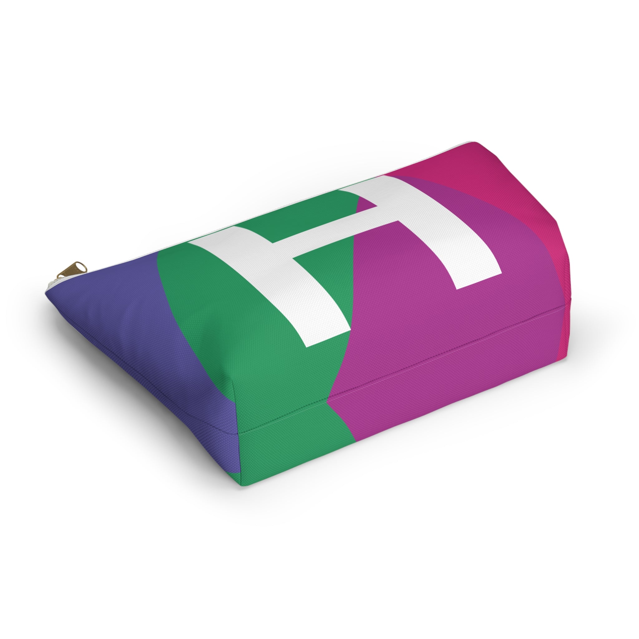 Initials Colorblock Accessory Pouch — Monogram H T-Bottom Cosmetic Bag