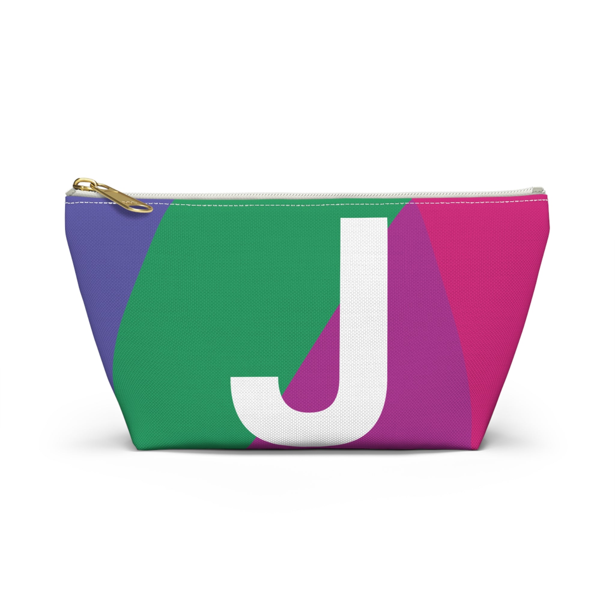 Initials Colorblock Accessory Pouch — Monogram J T-Bottom Cosmetic Bag