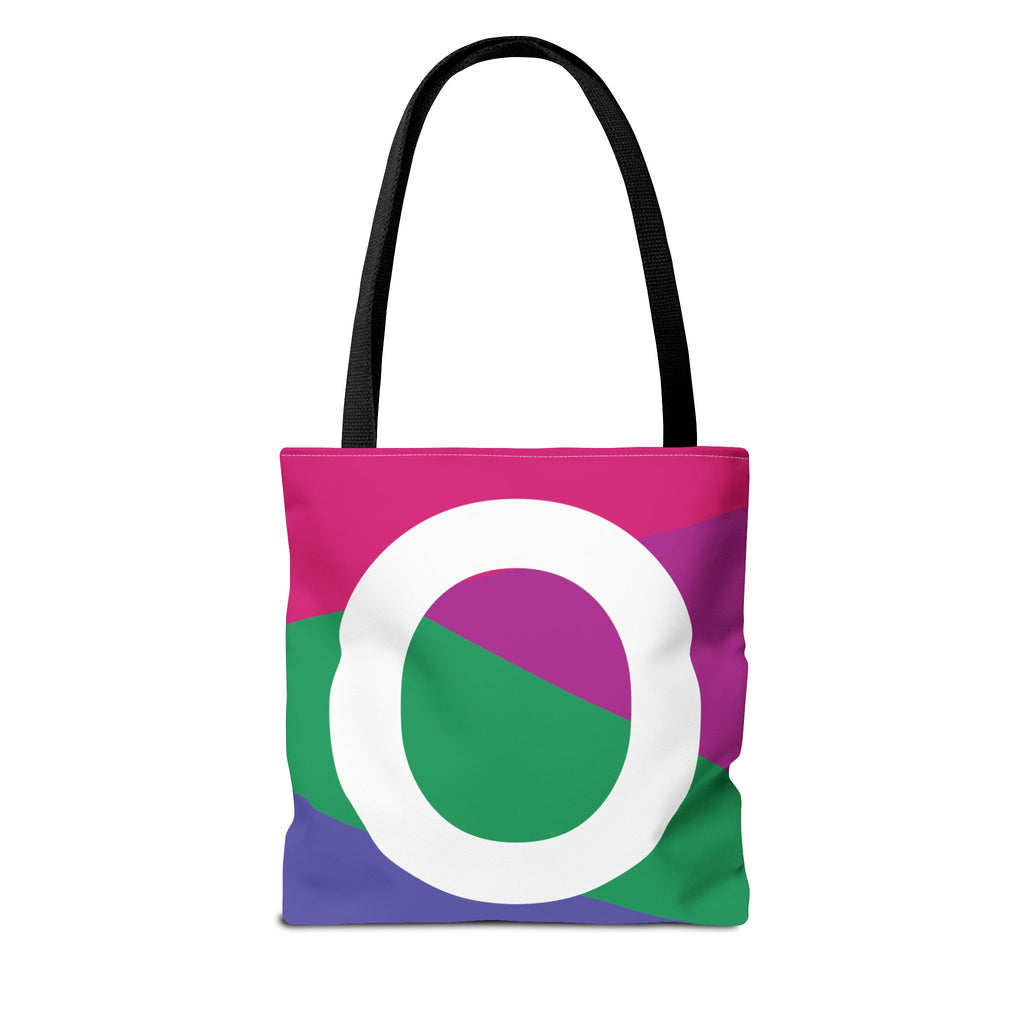 Monogram 'O' Colorblock Tote Bag — Personalized Initial O Shoulder Tote
