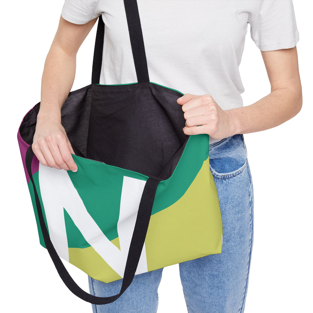 Personalized 'N' Colorblock Tote Bag — Monogram Weekender Tote