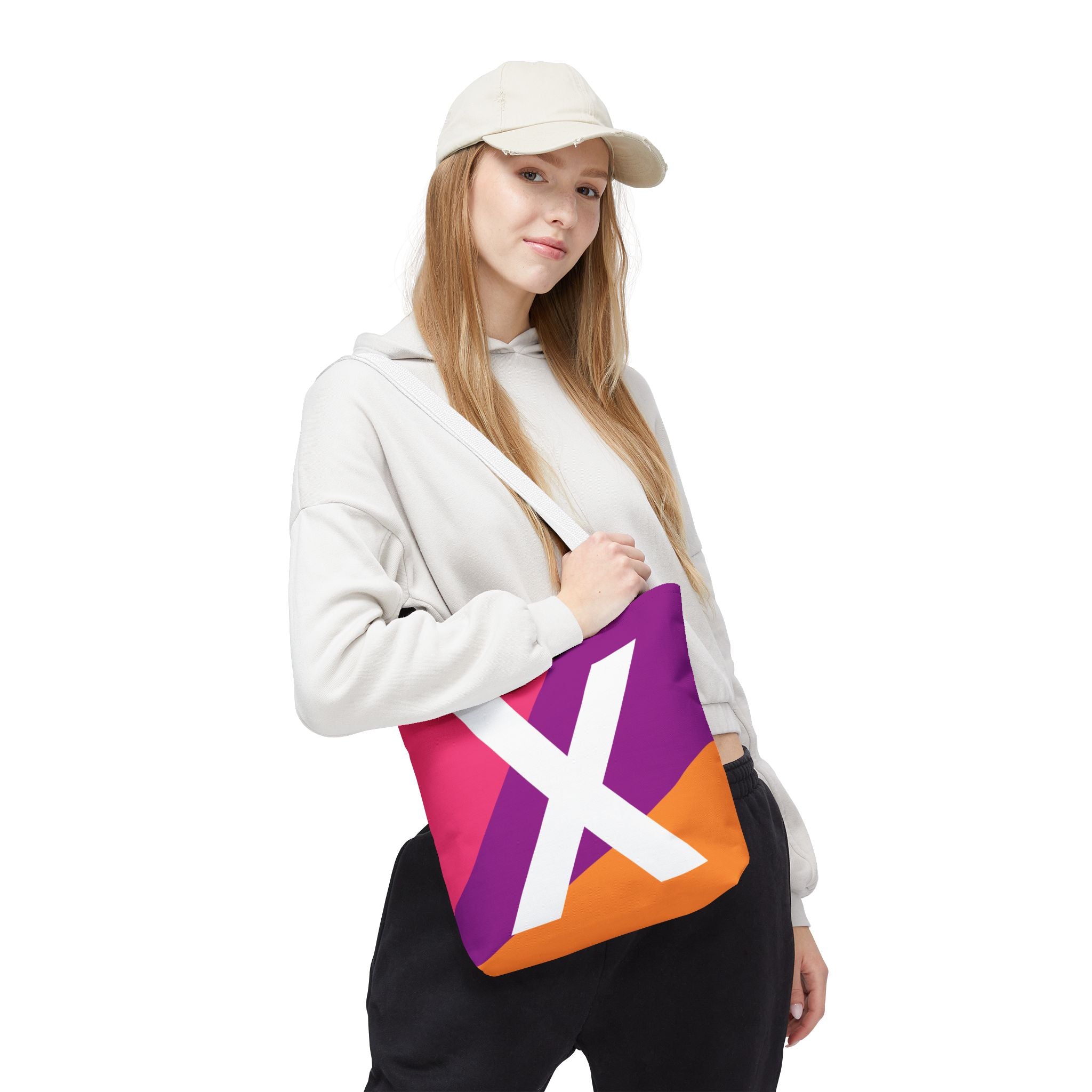 Monogram 'X' Colorblock Tote Bag — Personalized Initial X Shoulder Tote