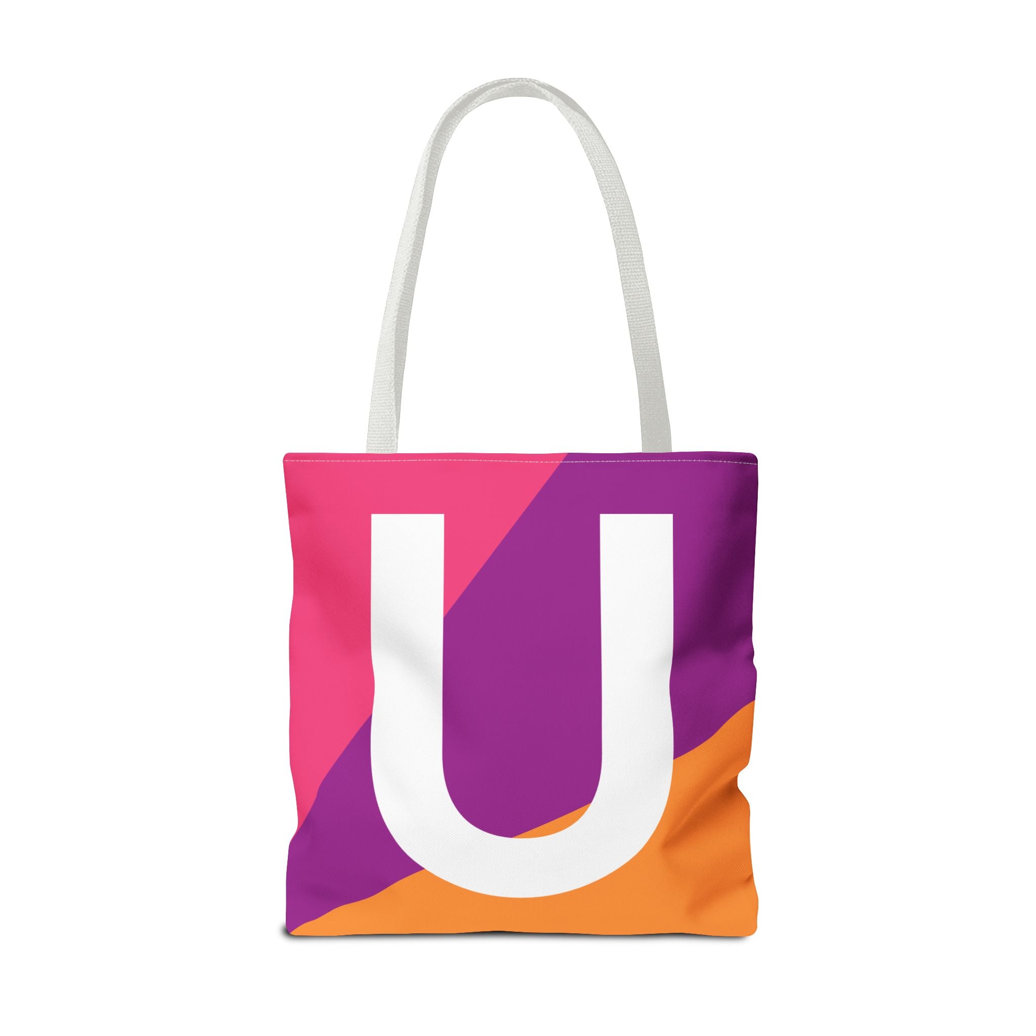 Monogram 'U' Colorblock Tote Bag — Personalized Initial U Shoulder Tote