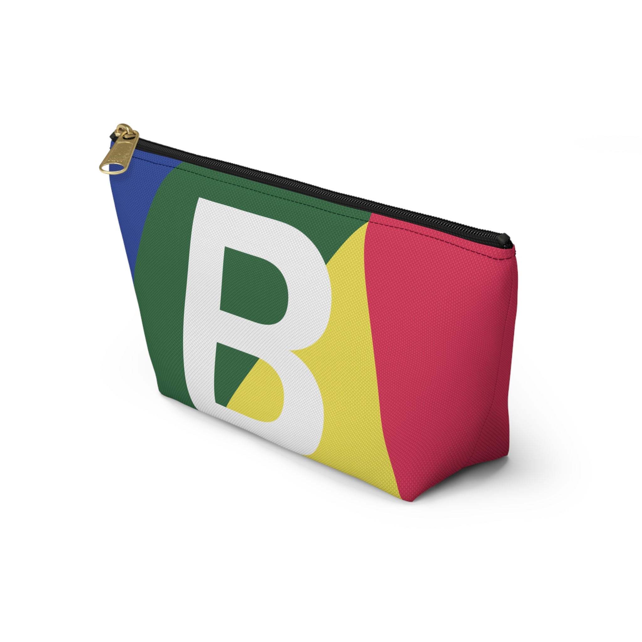 Initials Colorblock Accessory Pouch — Monogram B T-Bottom Cosmetic Bag