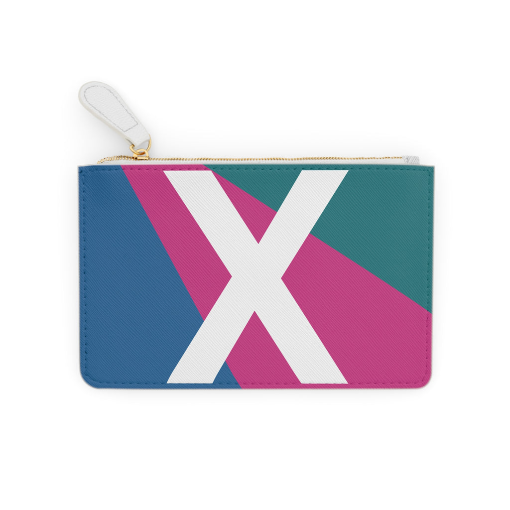 Initial X Mini Clutch — Colorblock Monogram Wristlet Wallet