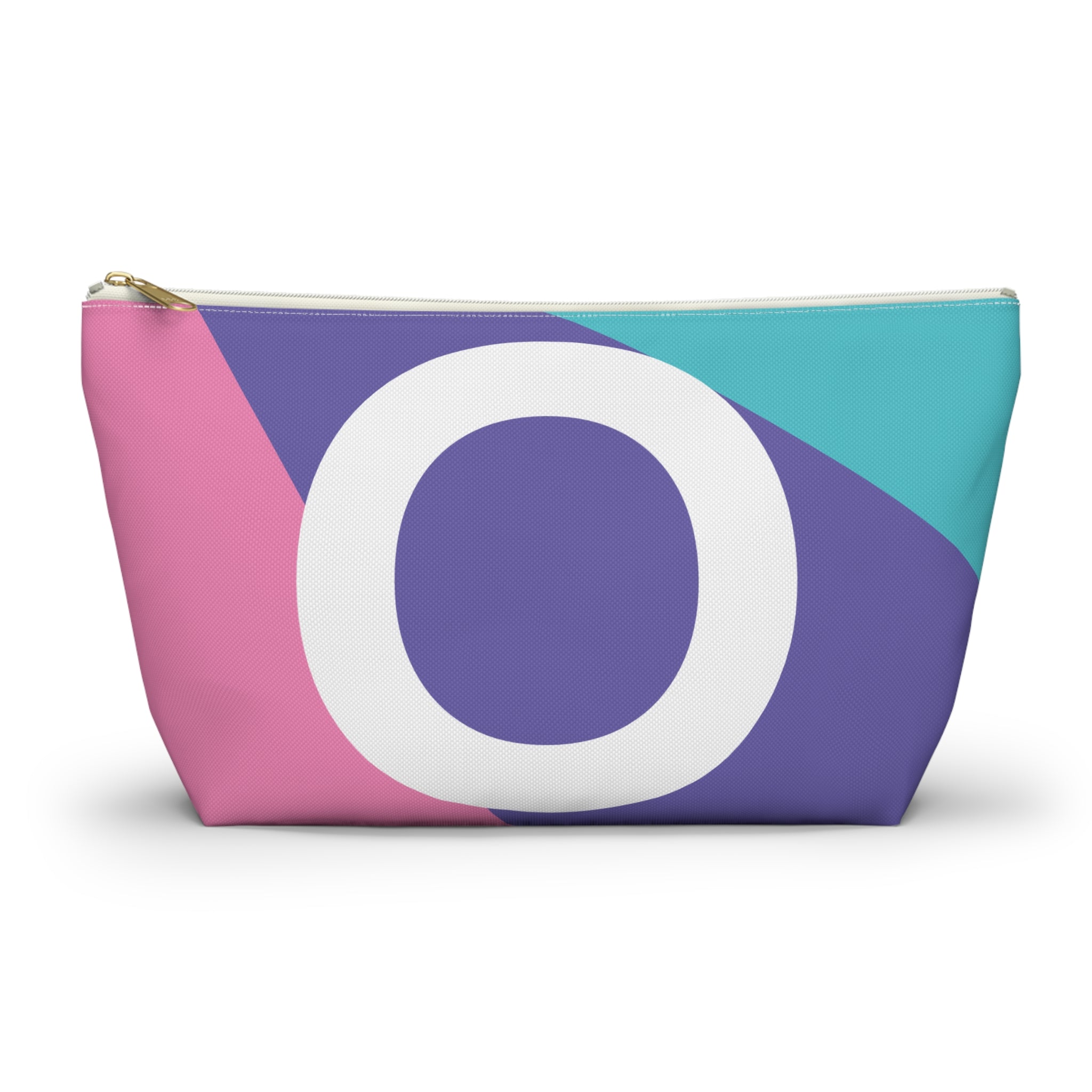 Initials Colorblock Accessory Pouch — Monogram O T-Bottom Cosmetic Bag