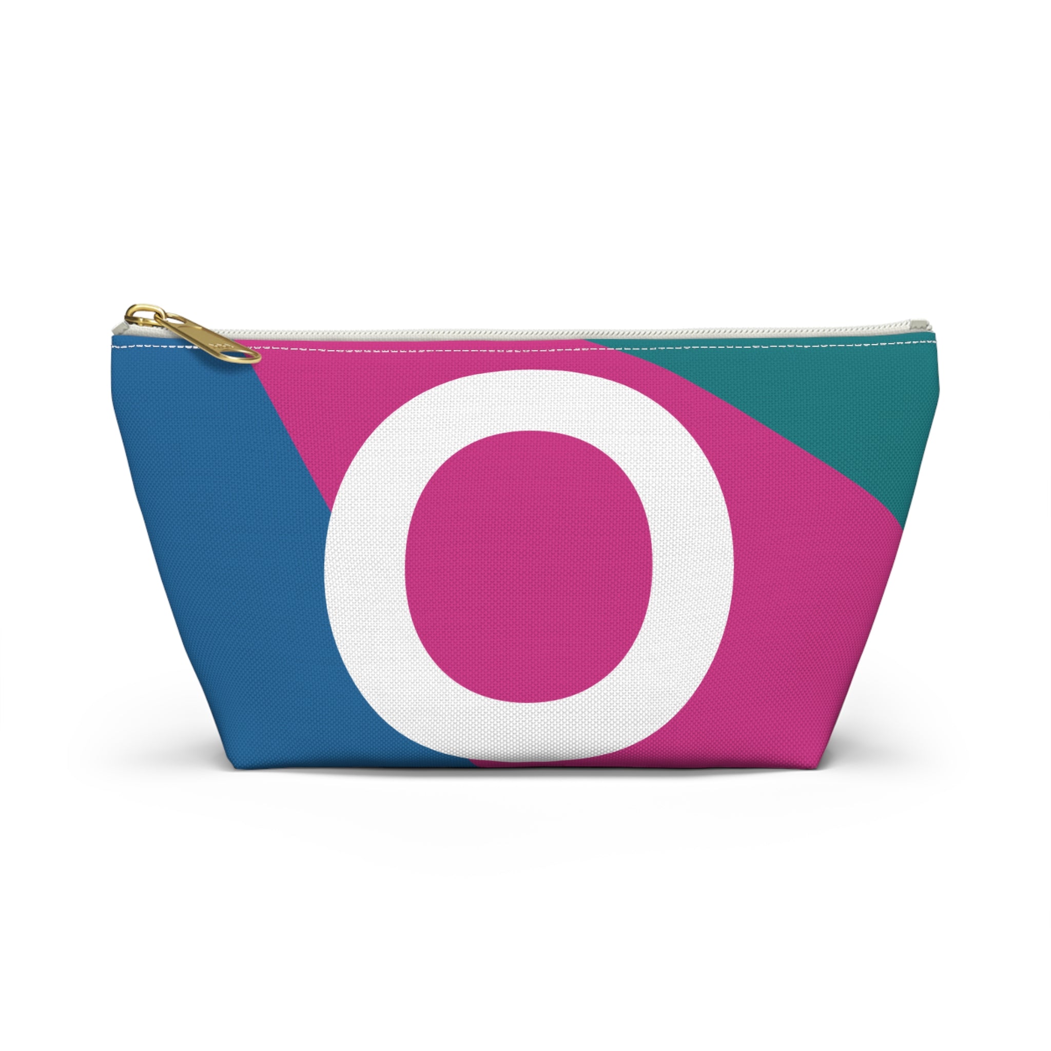 Initials Colorblock Accessory Pouch — Monogram O T-Bottom Cosmetic Bag