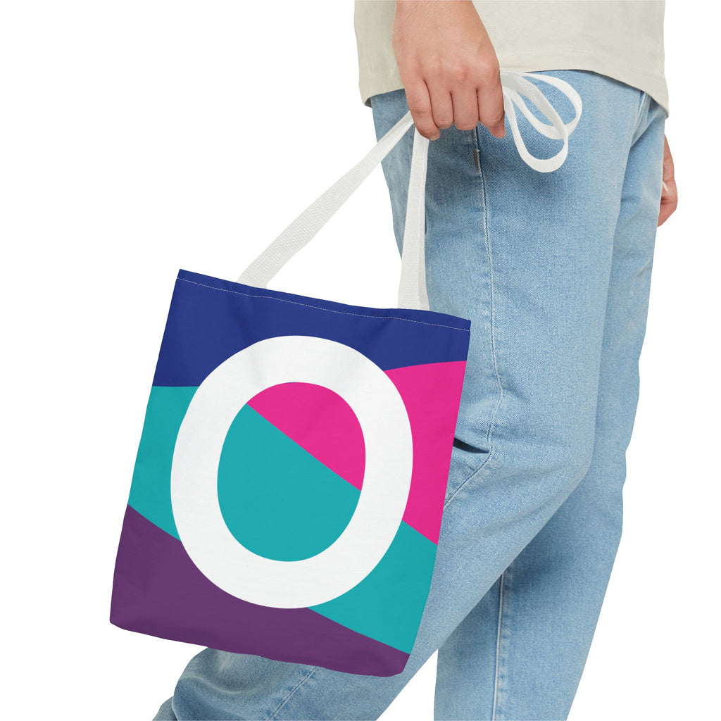 Monogram 'O' Colorblock Tote Bag — Personalized Initial O Shoulder Tote