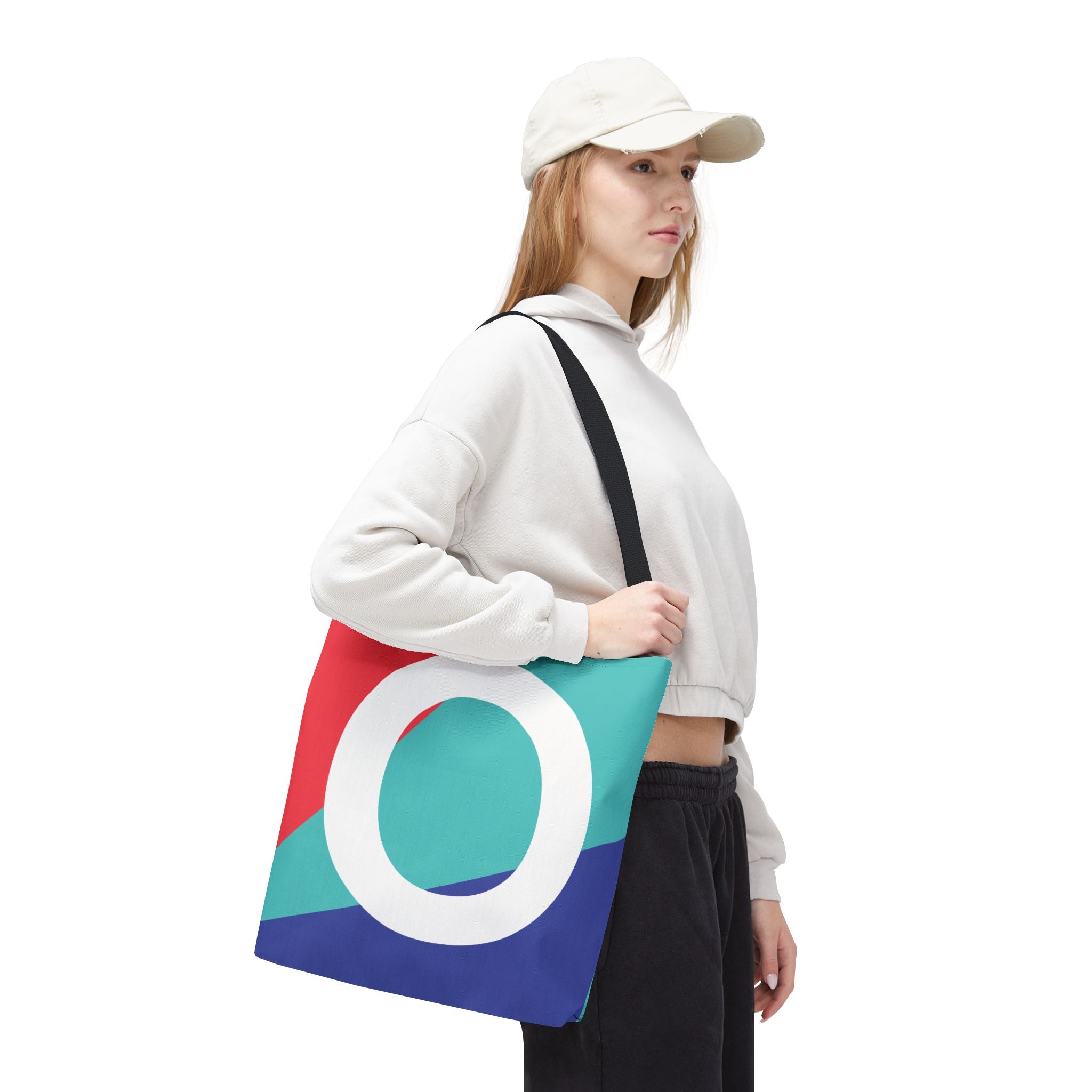 Monogram 'O' Colorblock Tote Bag — Personalized Initial O Shoulder Tote