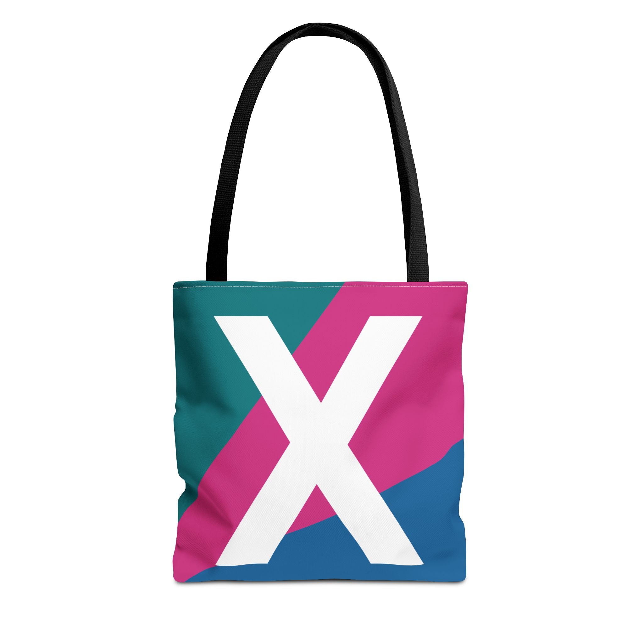 Monogram 'X' Colorblock Tote Bag — Personalized Initial X Shoulder Tote