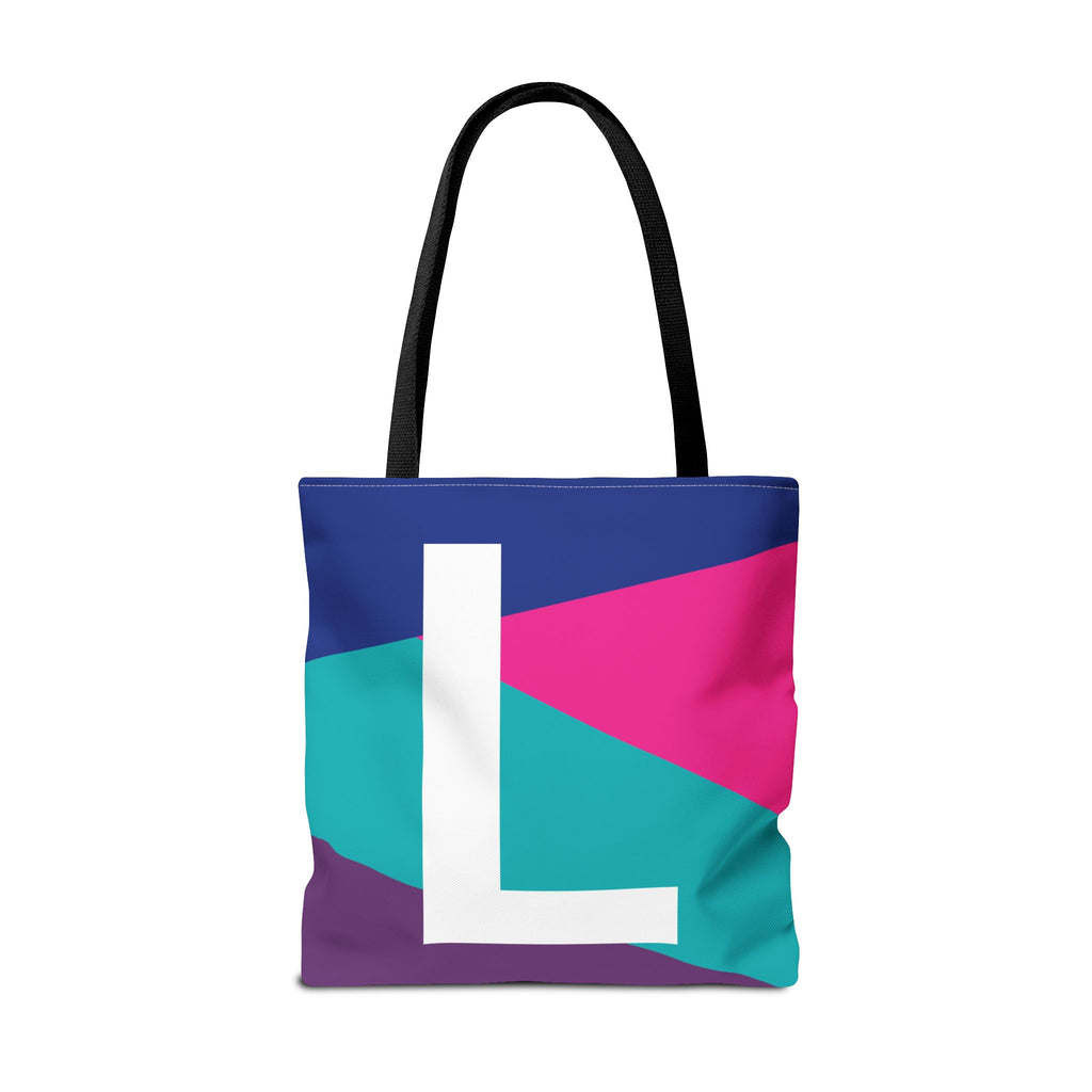 Monogram 'L' Colorblock Tote Bag — Personalized Initial L Shoulder Tote