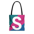 Monogram 'S' Colorblock Tote Bag — Personalized Initial S Shoulder Tote