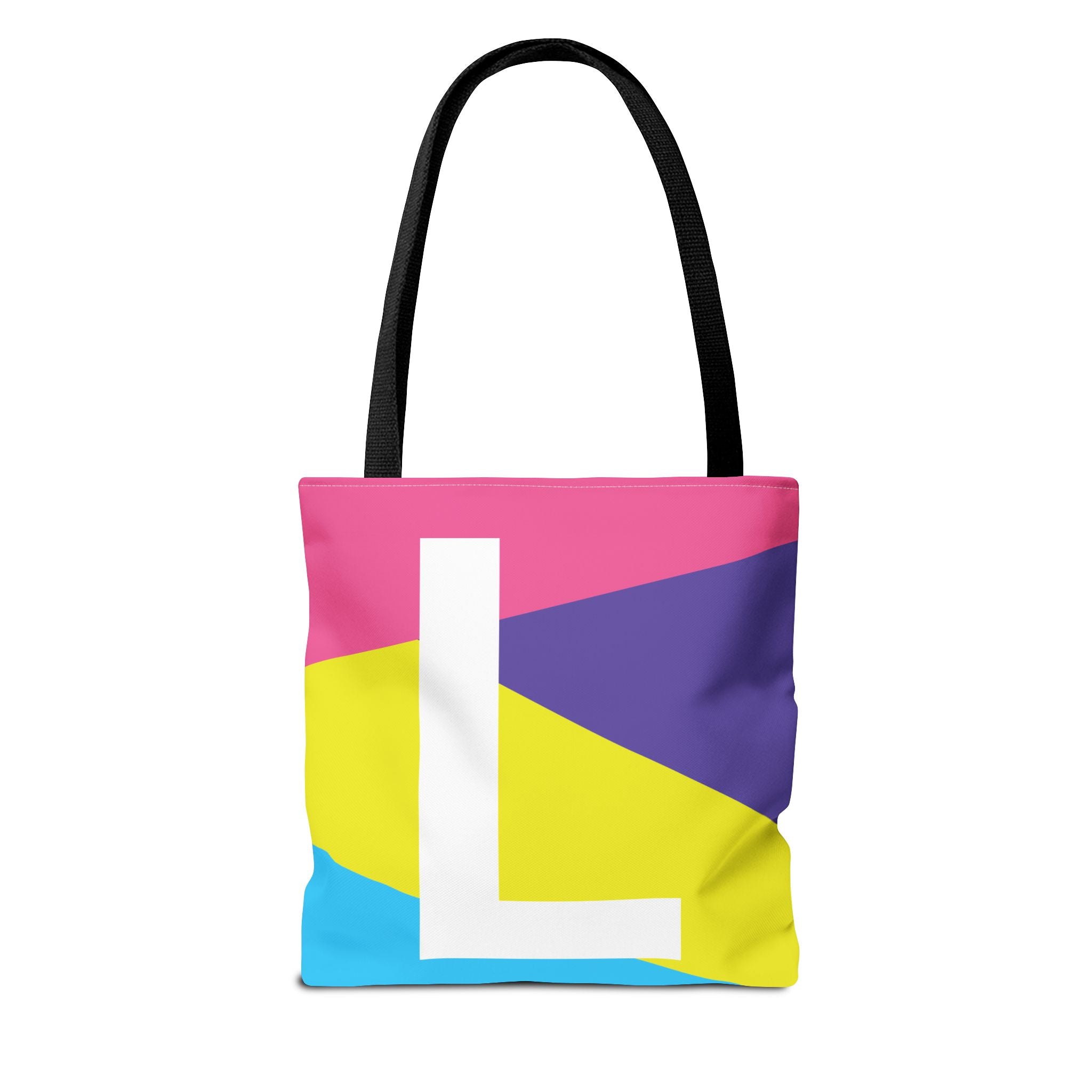 Monogram 'L' Colorblock Tote Bag — Personalized Initial L Shoulder Tote