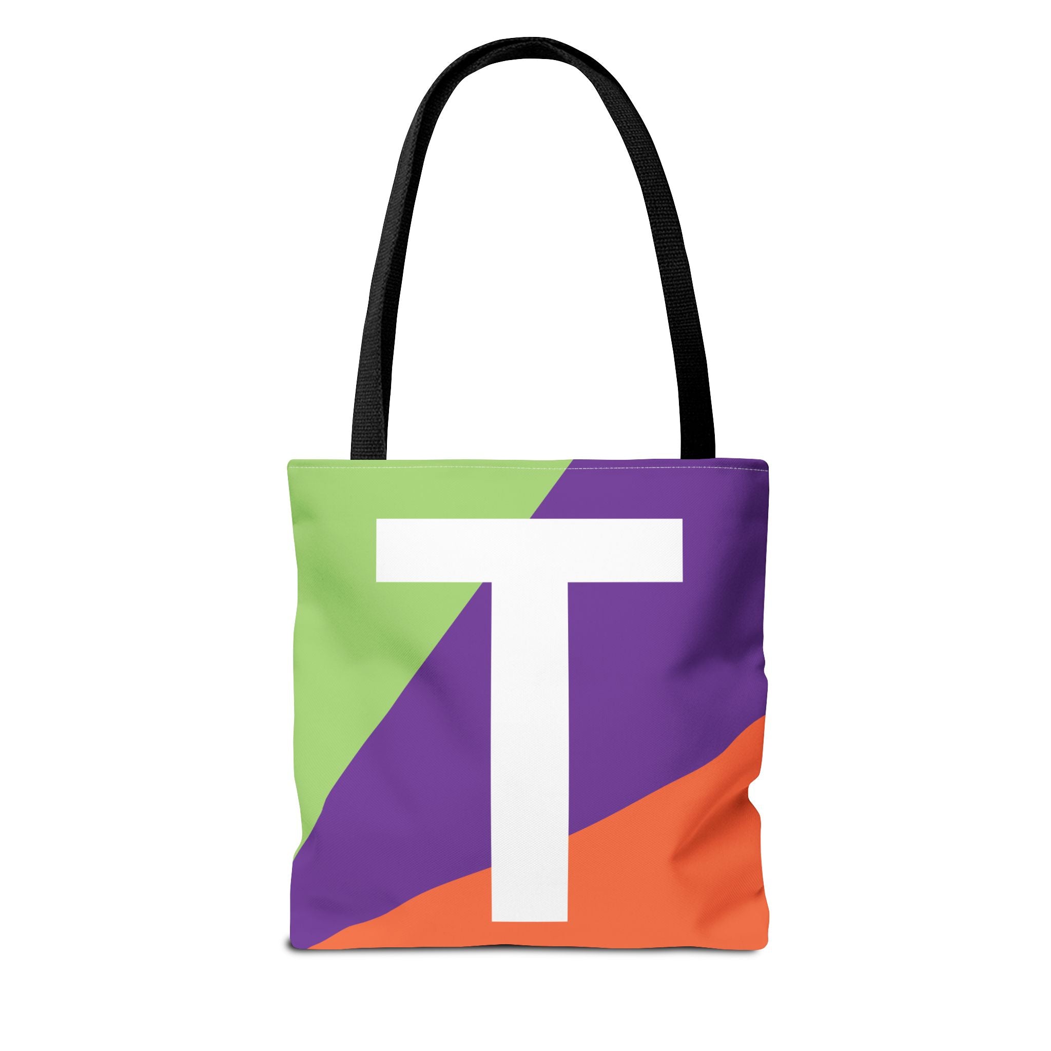 Monogram 'T' Colorblock Tote Bag — Personalized Initial T Shoulder Tote