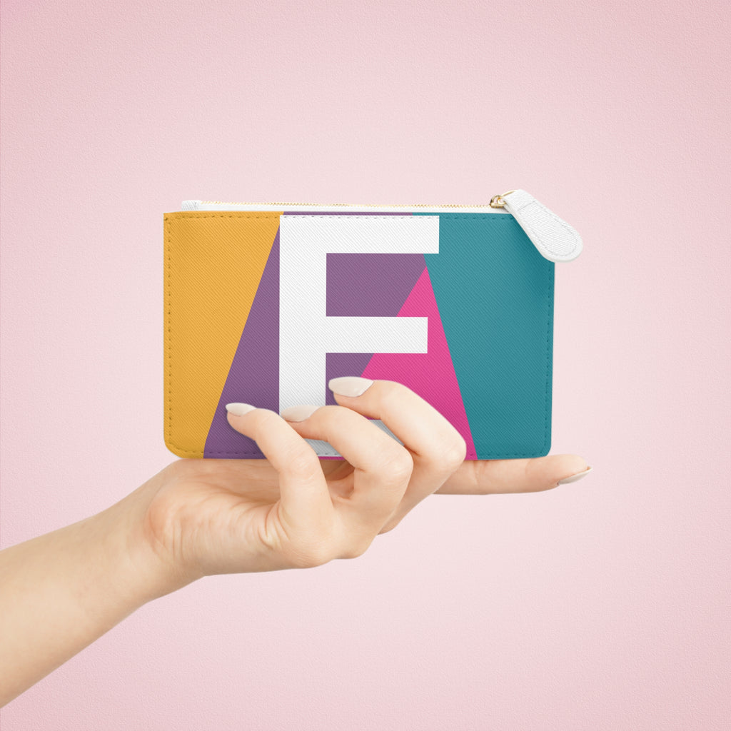 Initial E Mini Clutch — Colorblock Monogram Wristlet Wallet