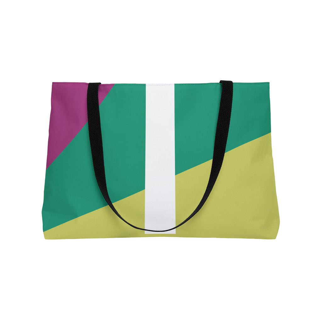 Personalized 'I' Colorblock Tote Bag — Monogram Weekender Tote