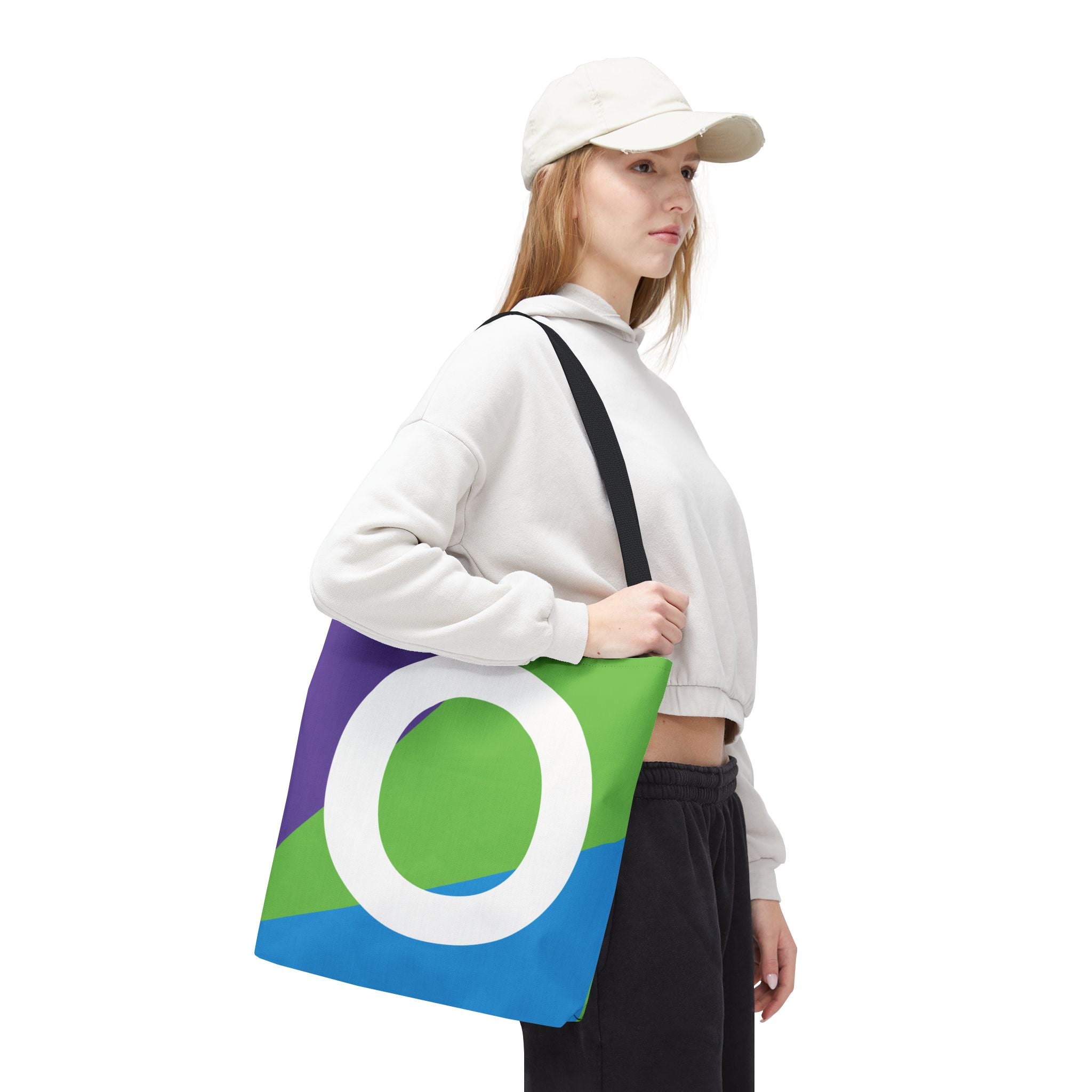 Monogram 'O' Colorblock Tote Bag — Personalized Initial O Shoulder Tote