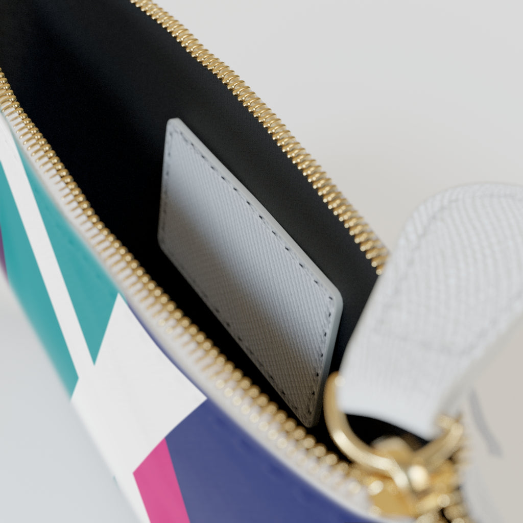 Initial X Mini Clutch — Colorblock Monogram Wristlet Wallet