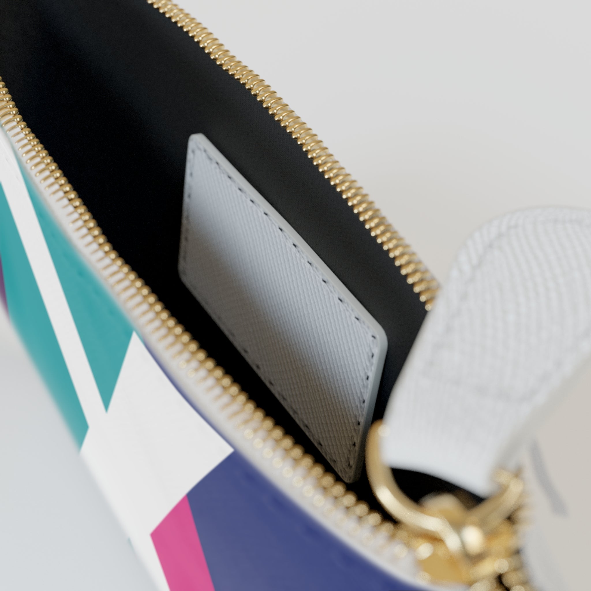 Initial X Mini Clutch — Colorblock Monogram Wristlet Wallet